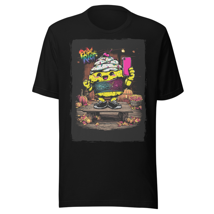 Snack: The Cream Filled Cake — Tee — Black, front