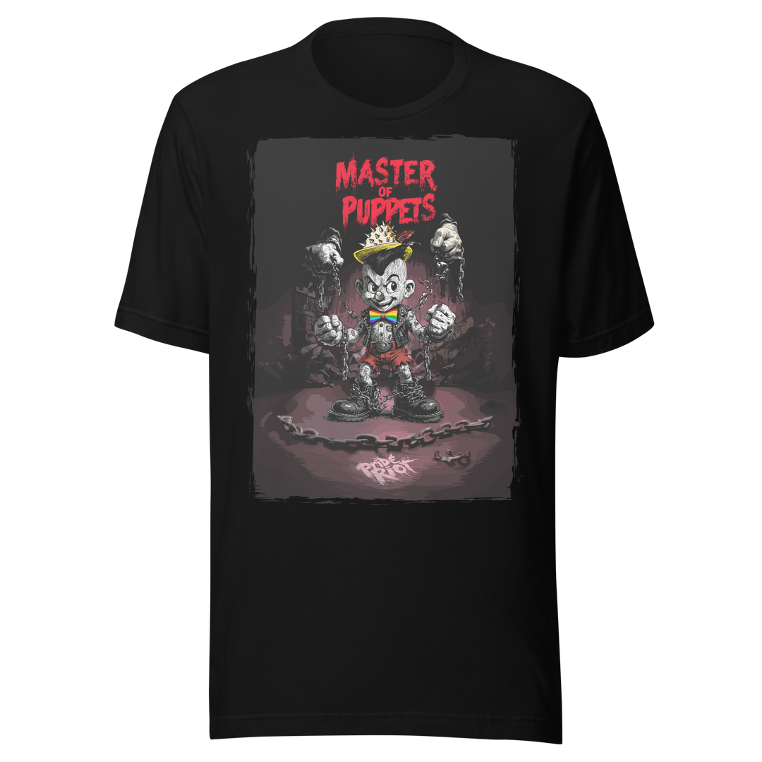 Pinocchio: No Master, No Maker — Tee — Black, front