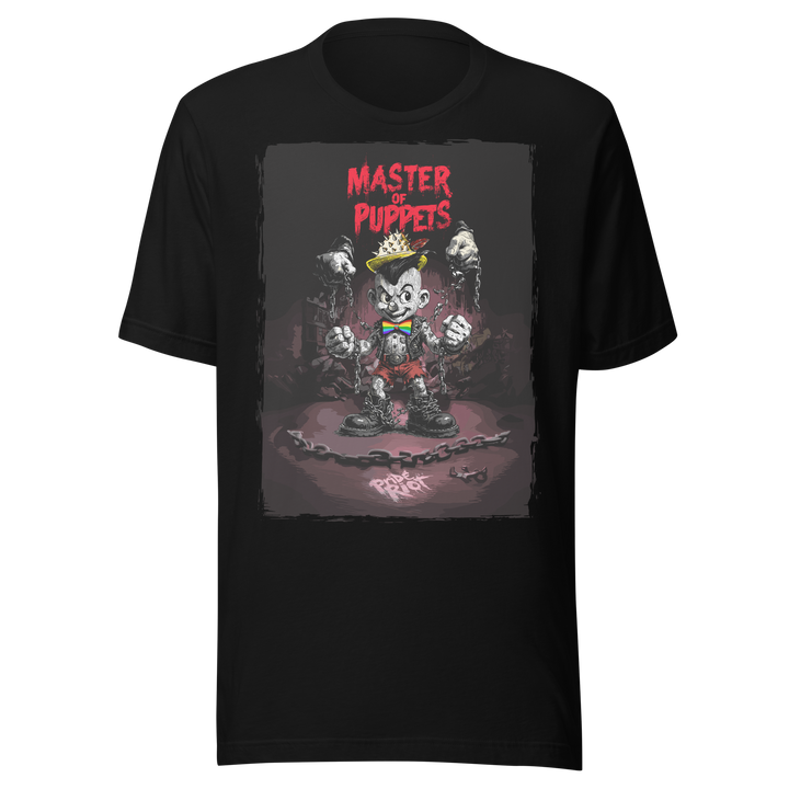 Pinocchio: No Master, No Maker — Tee — Black, front