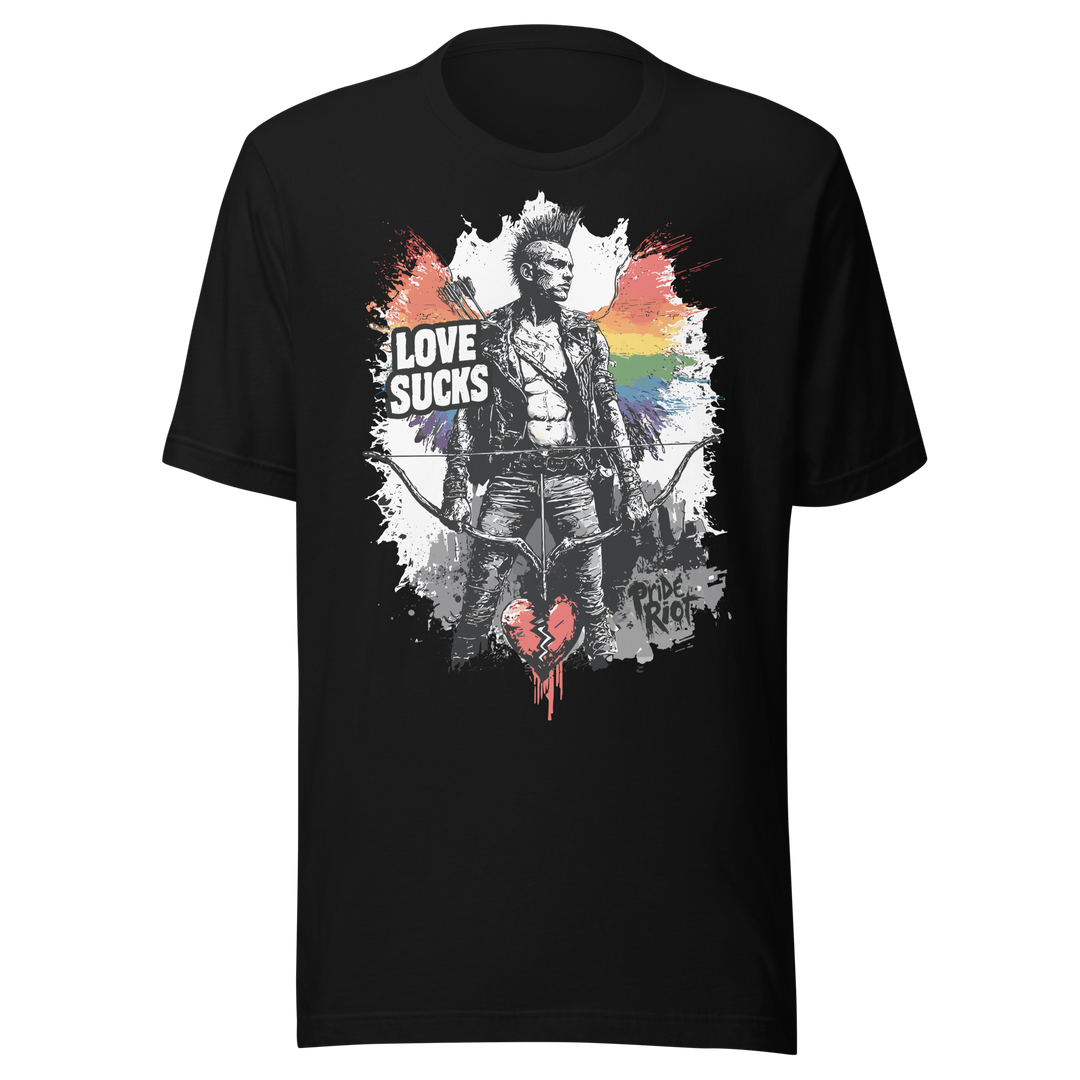 Love Sucks — Tee — Black, front