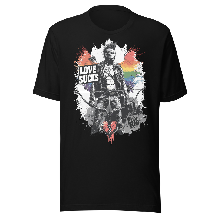Love Sucks — Tee — Black, front
