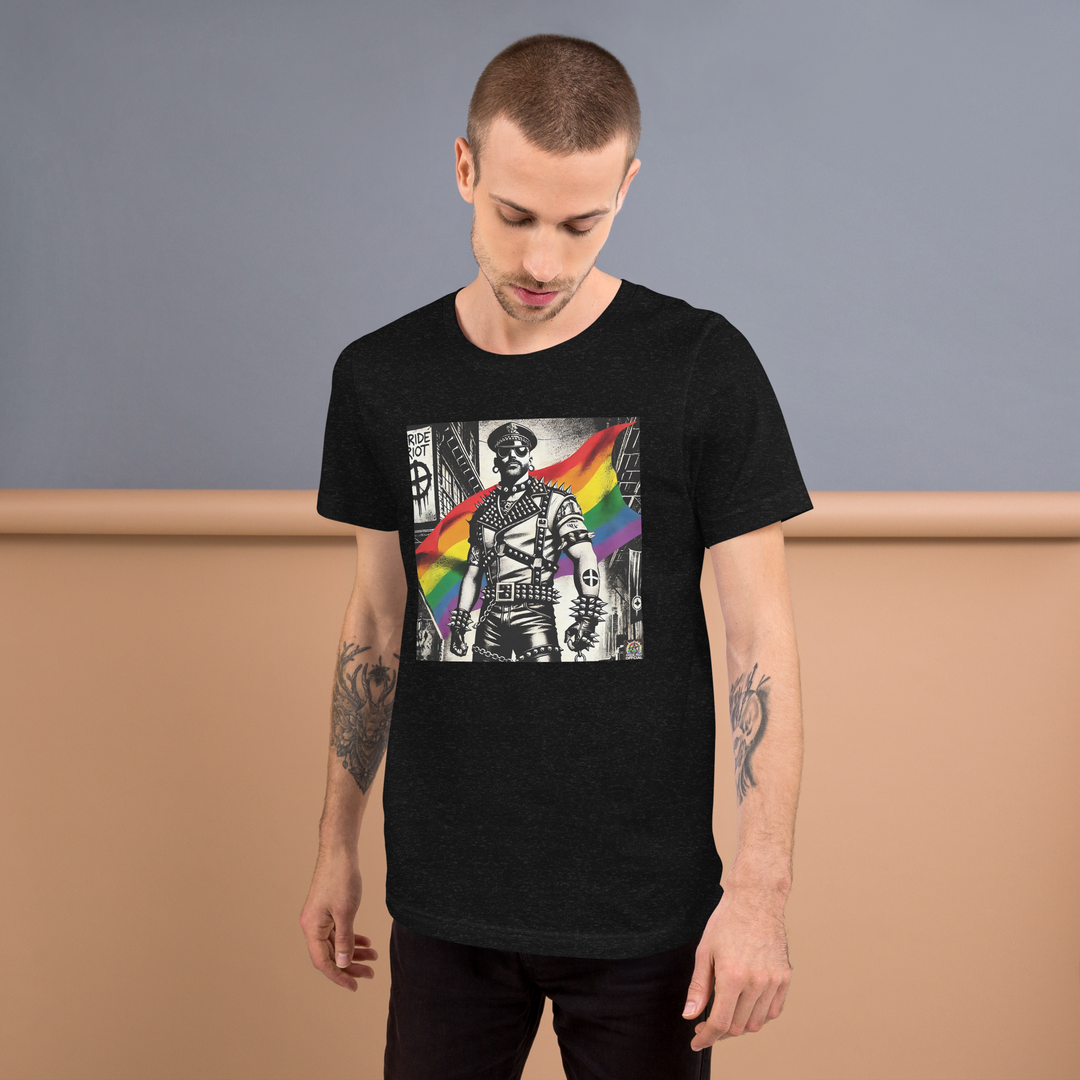 Leather Rebellion Pride Tee | Queer Punk Commander T-Shirt | LGBTQ+ Streetwear Shirt | Pride Riot 2025