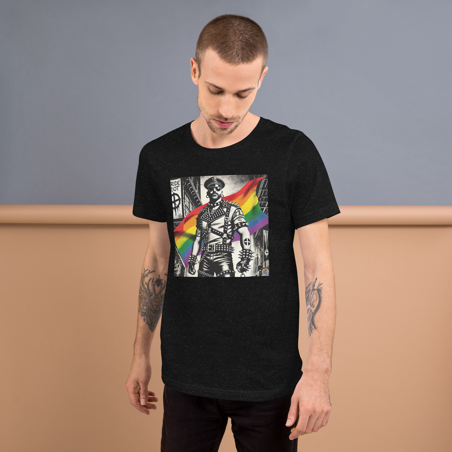 Leather Rebellion Pride Tee | Queer Punk Commander T-Shirt | LGBTQ+ Streetwear Shirt | Pride Riot 2025