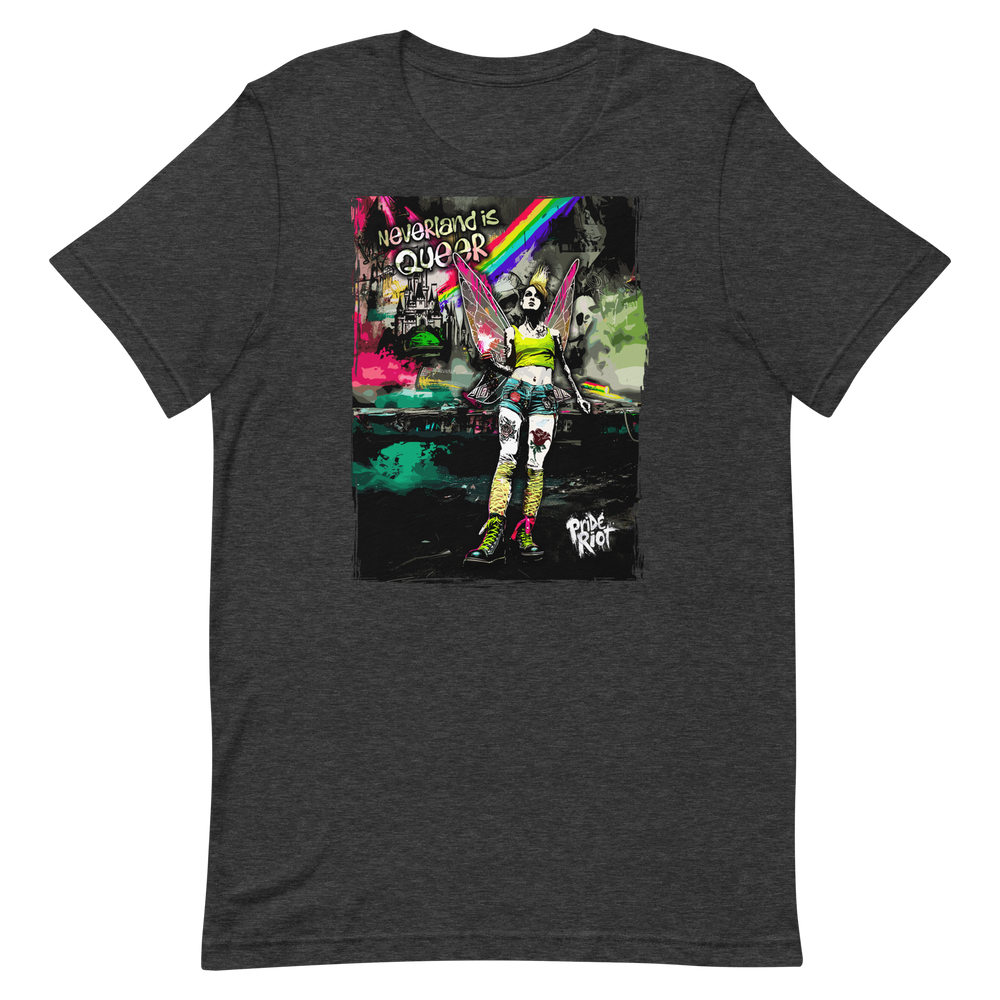 Wings and Teeth tee in Dark Grey Heather, front