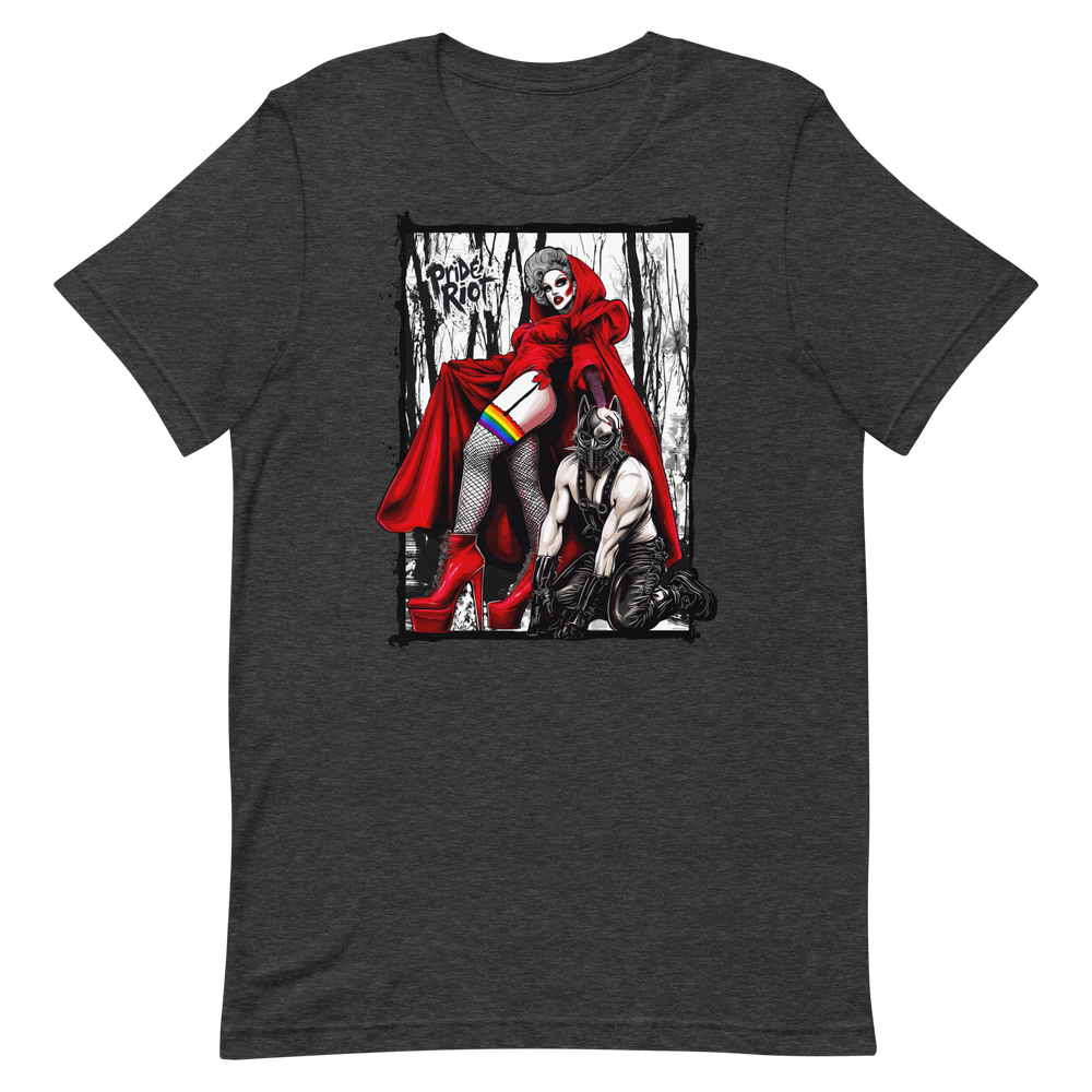 Red Riding Hood tee in Dark Grey Heather, front