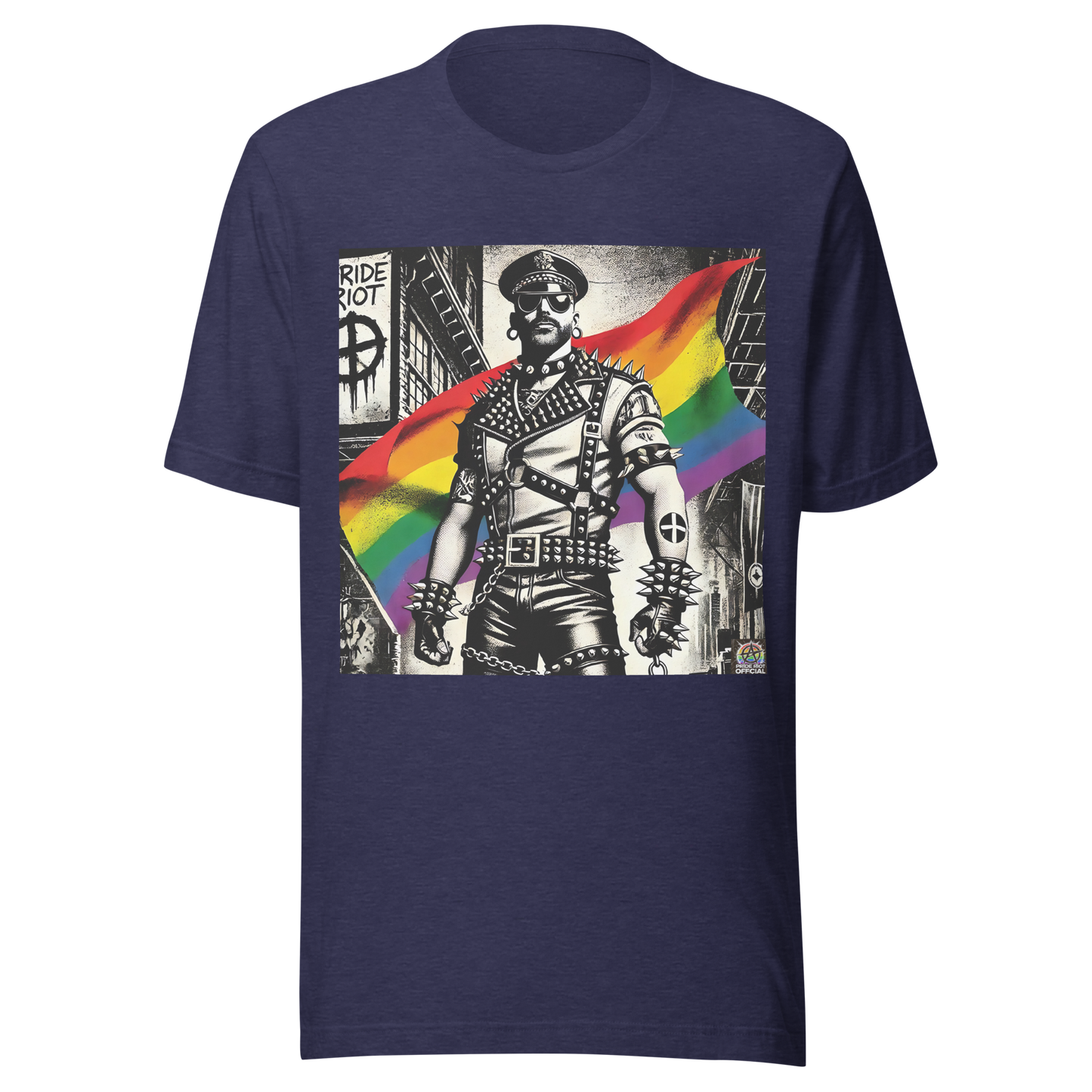 Leather Rebellion Pride Tee | Queer Punk Commander T-Shirt | LGBTQ+ Streetwear Shirt | Pride Riot 2025