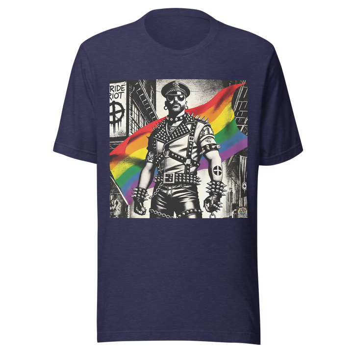 Leather Rebellion Pride Tee | Queer Punk Commander T-Shirt | LGBTQ+ Streetwear Shirt | Pride Riot 2025