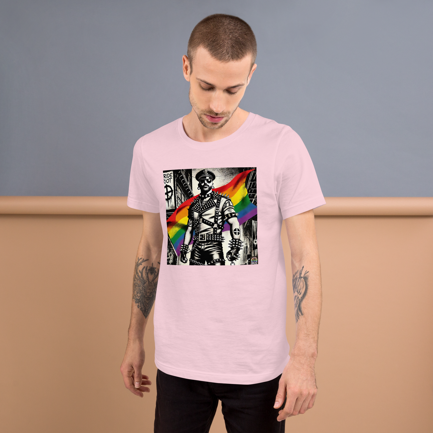 Leather Rebellion Pride Tee | Queer Punk Commander T-Shirt | LGBTQ+ Streetwear Shirt | Pride Riot 2025