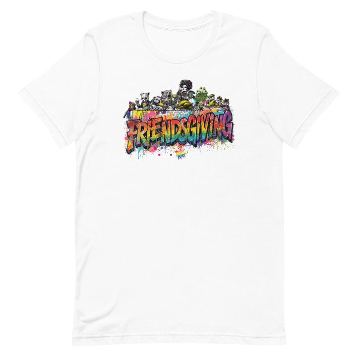Friendsgiving Royal Feast tee — white, front — Pride Riot