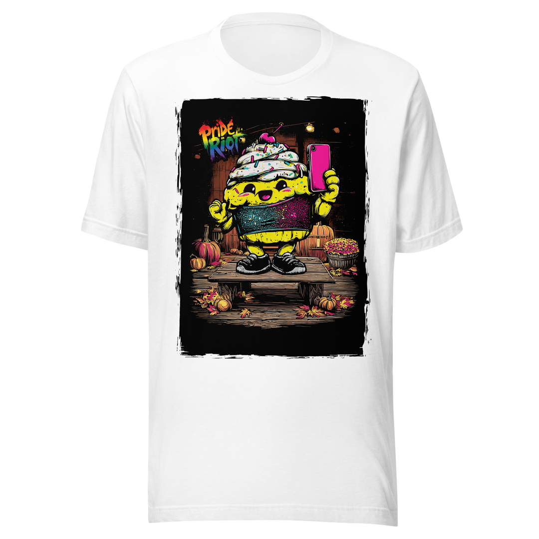 Snack: The Cream Filled Cake — Tee — White, front