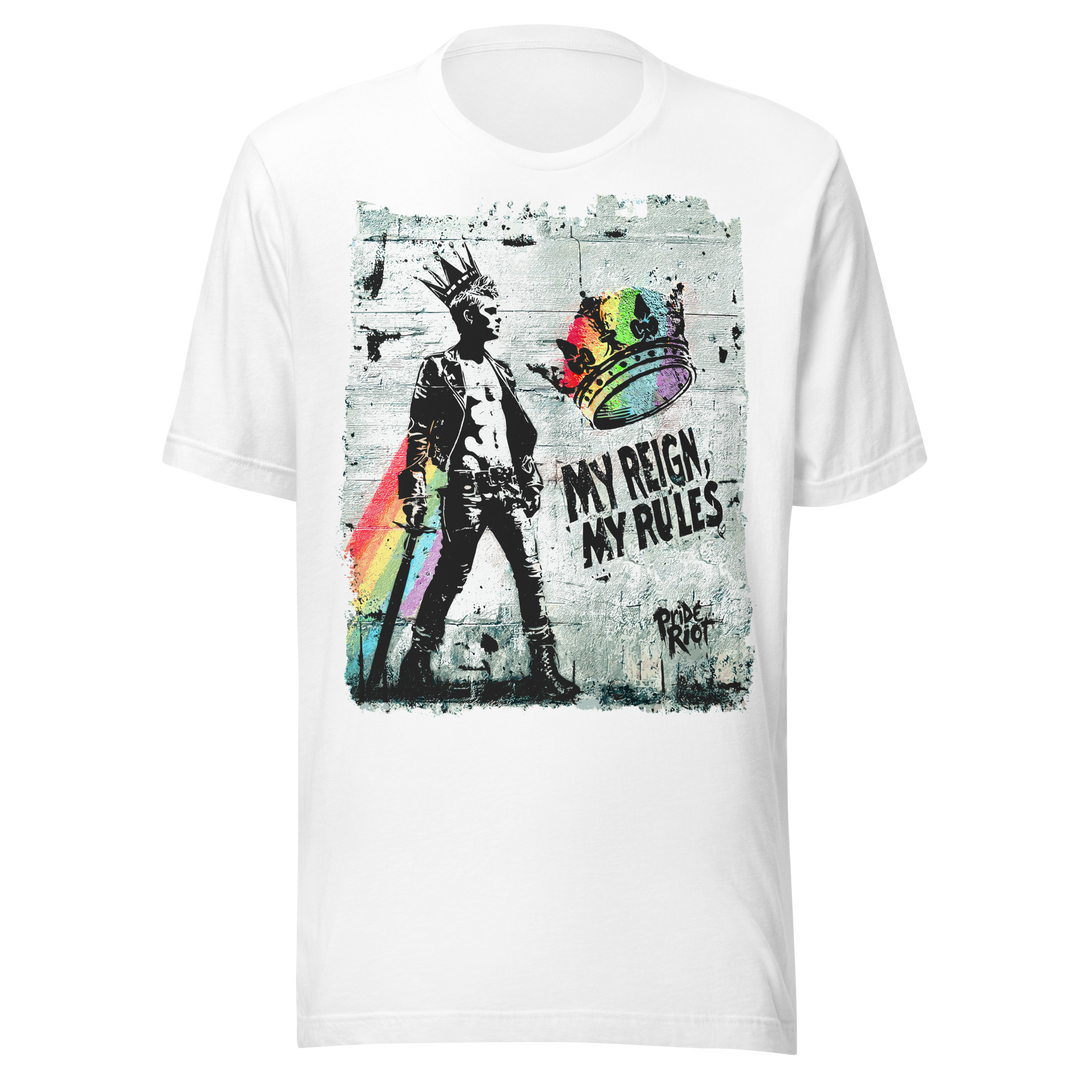 Punk Prince: My Reign, My Rules (Dark) — Tee — White, front