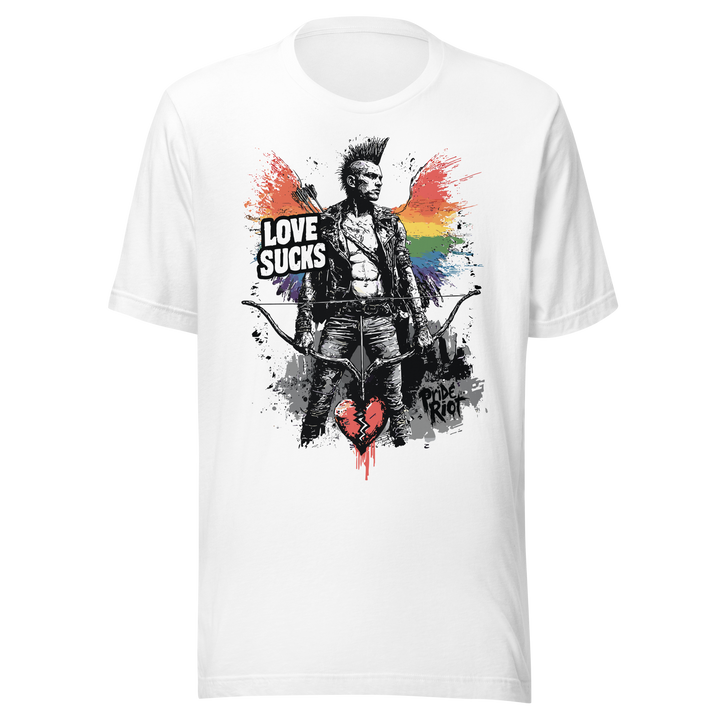 Love Sucks — Tee — White, front
