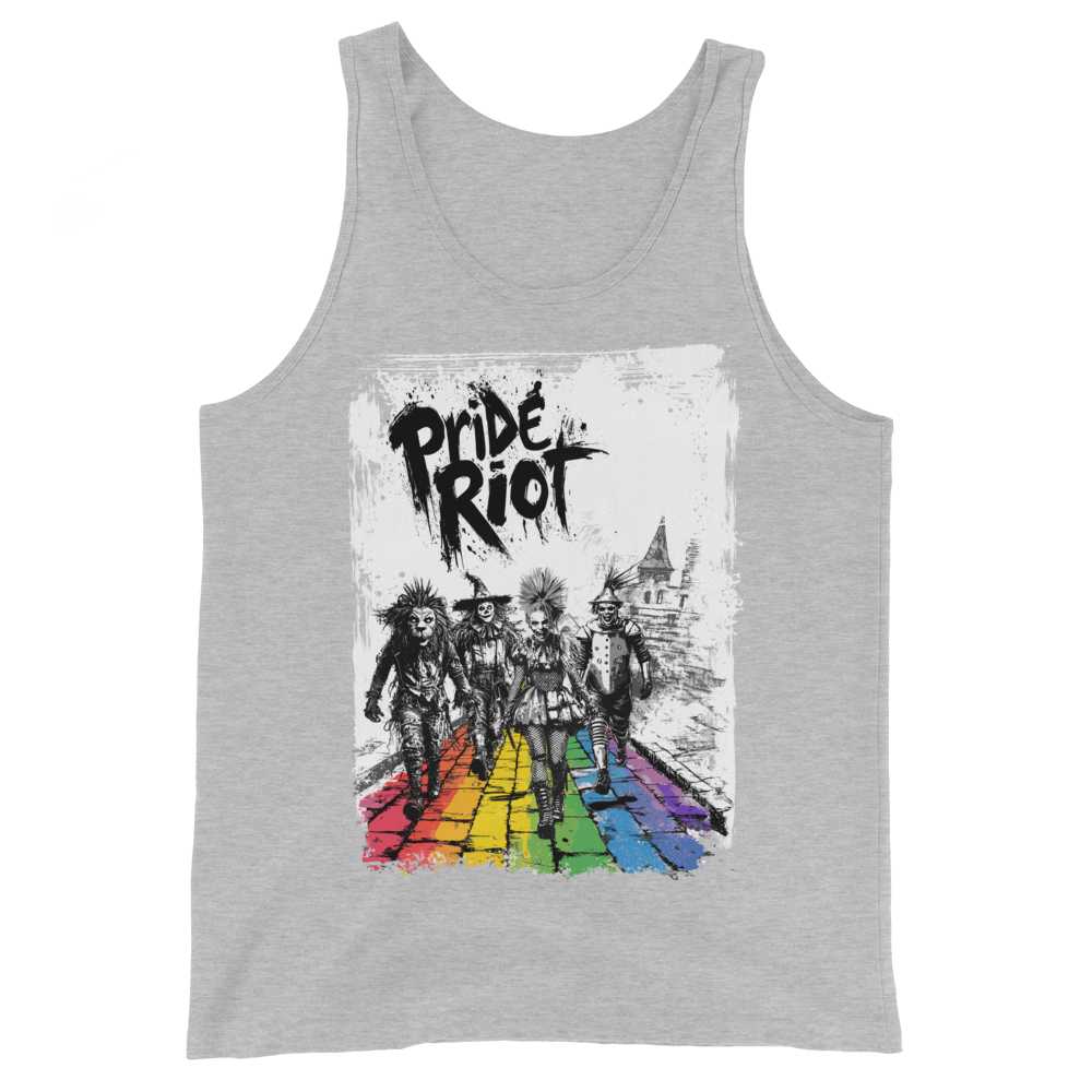 No Place Like Loud tank in Athletic Heather, front