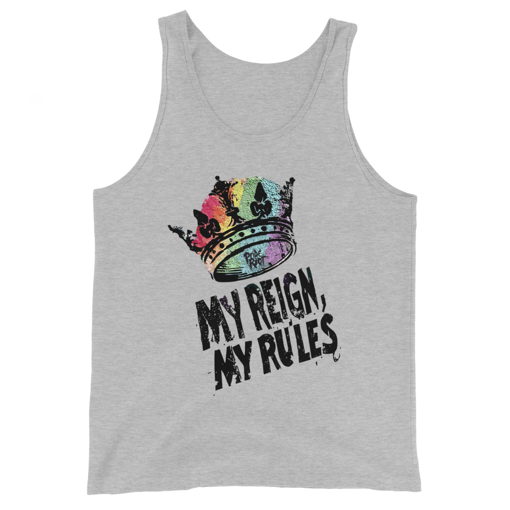 Punk Prince: My Reign, My Rules tank in Athletic Heather, front
