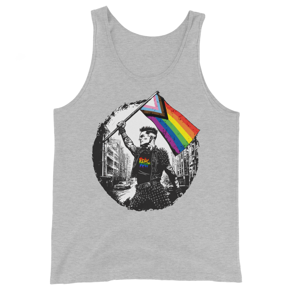 Flagbearer tank in Athletic Heather, front