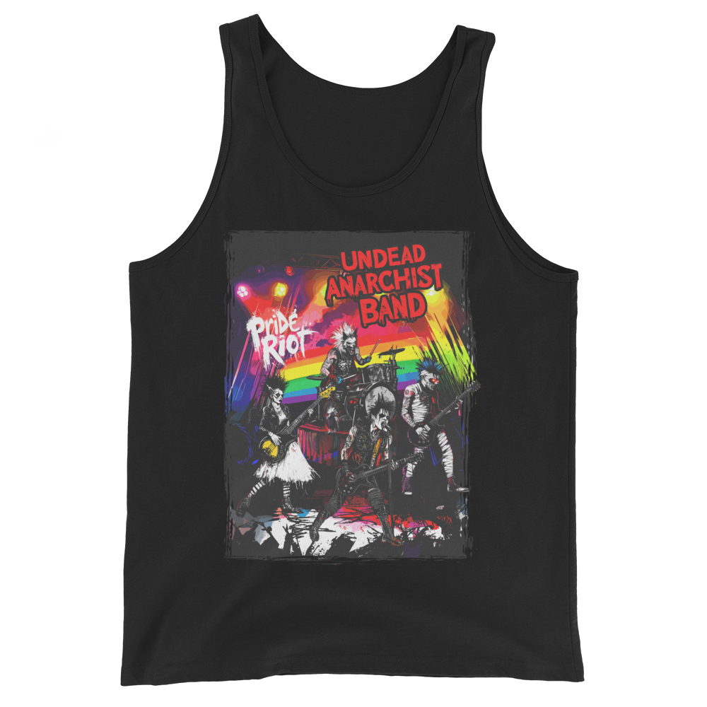 Undead Anarchist tank — black, front — Pride Riot