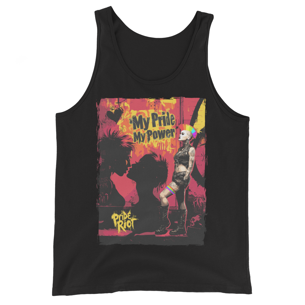Punk Rock Queen tank in Black, front