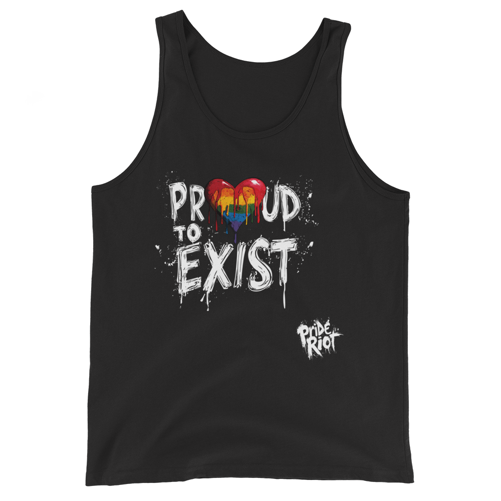 Bleeding Hearts Proud to Exist (Dark) — Tank — Black, front