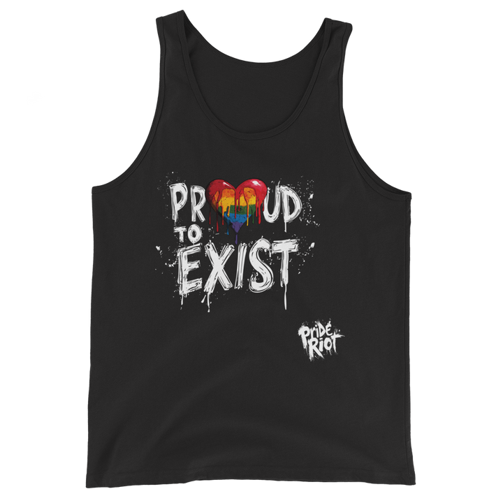 Bleeding Hearts Proud to Exist (Dark) — Tank — Black, front