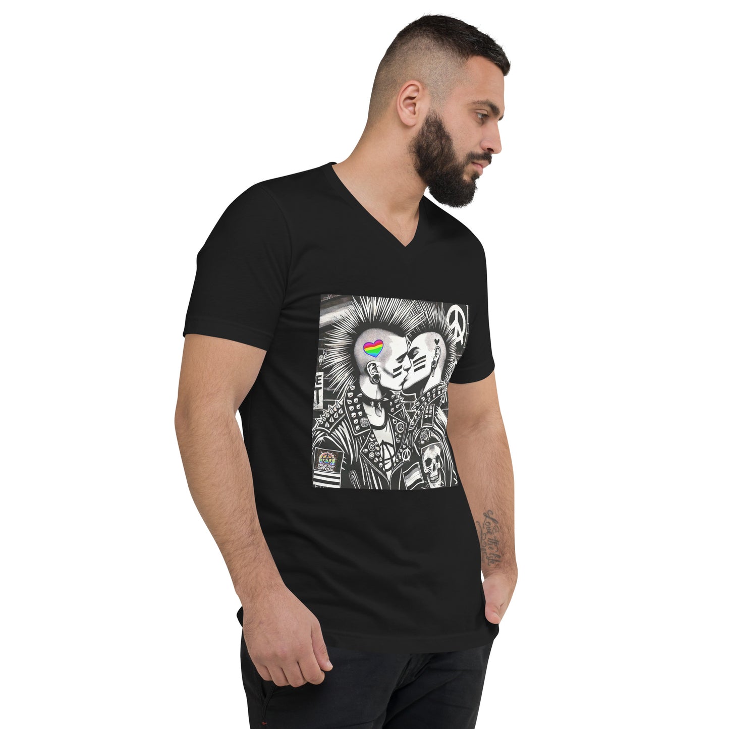 🔥 Pride Riot Official – Punk Rock Kiss V-Neck Tee 🔥