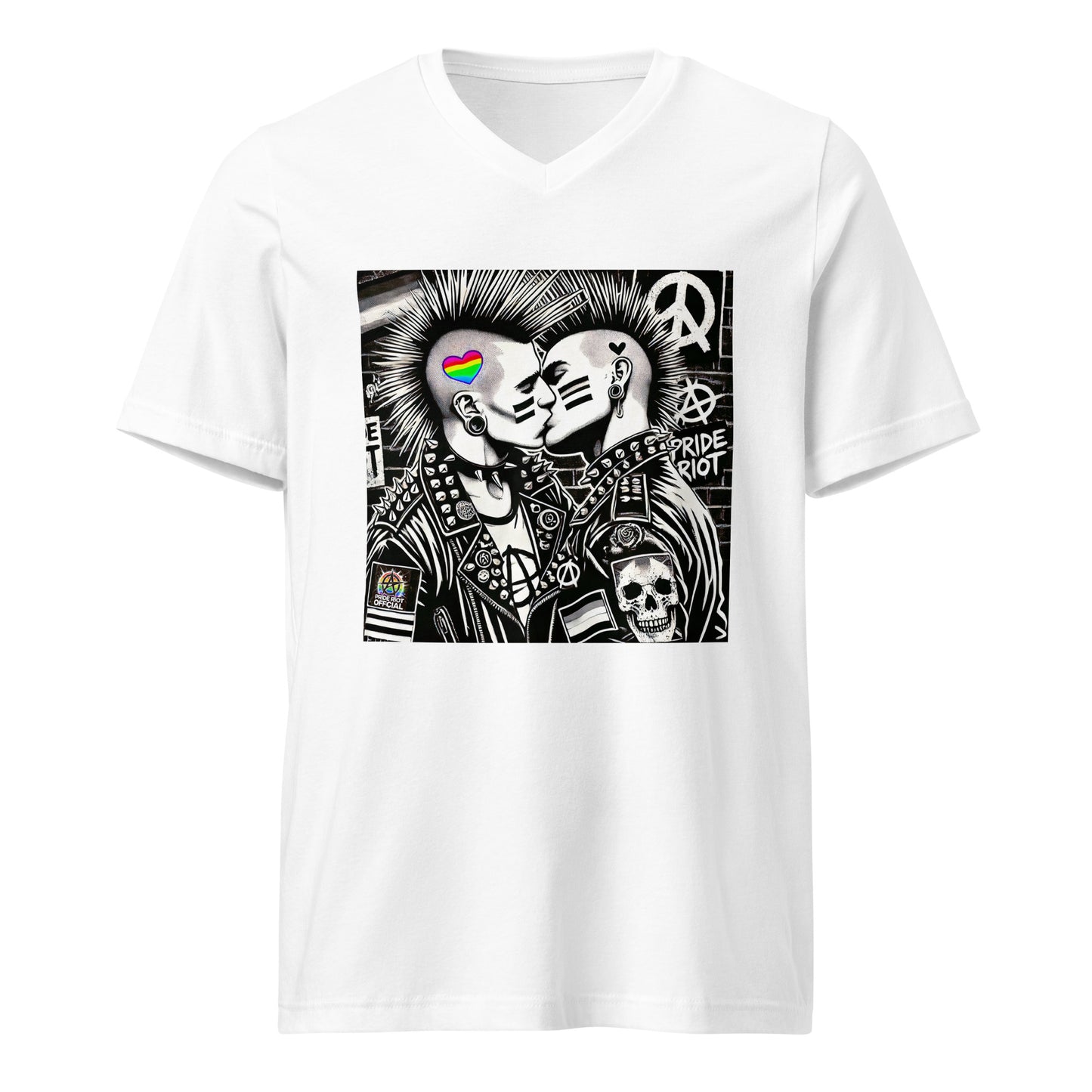 🔥 Pride Riot Official – Punk Rock Kiss V-Neck Tee 🔥