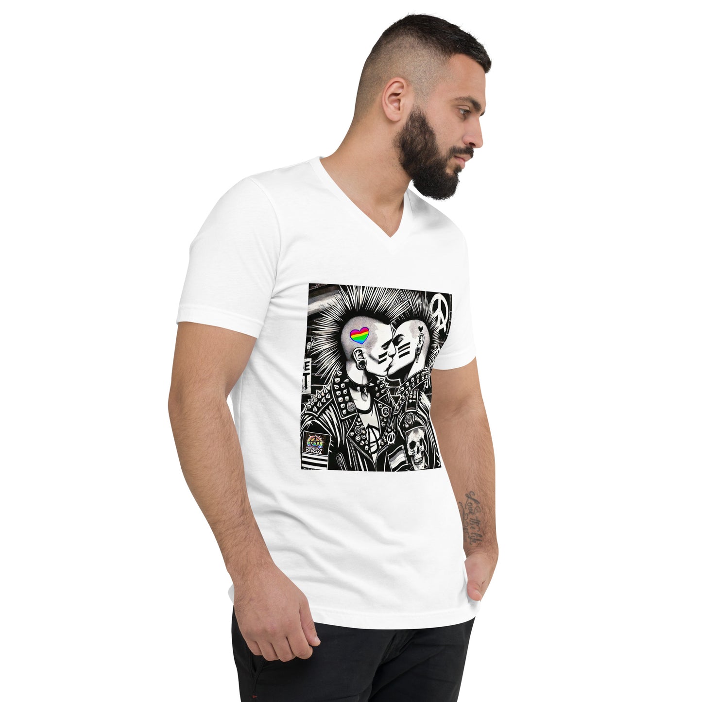 🔥 Pride Riot Official – Punk Rock Kiss V-Neck Tee 🔥