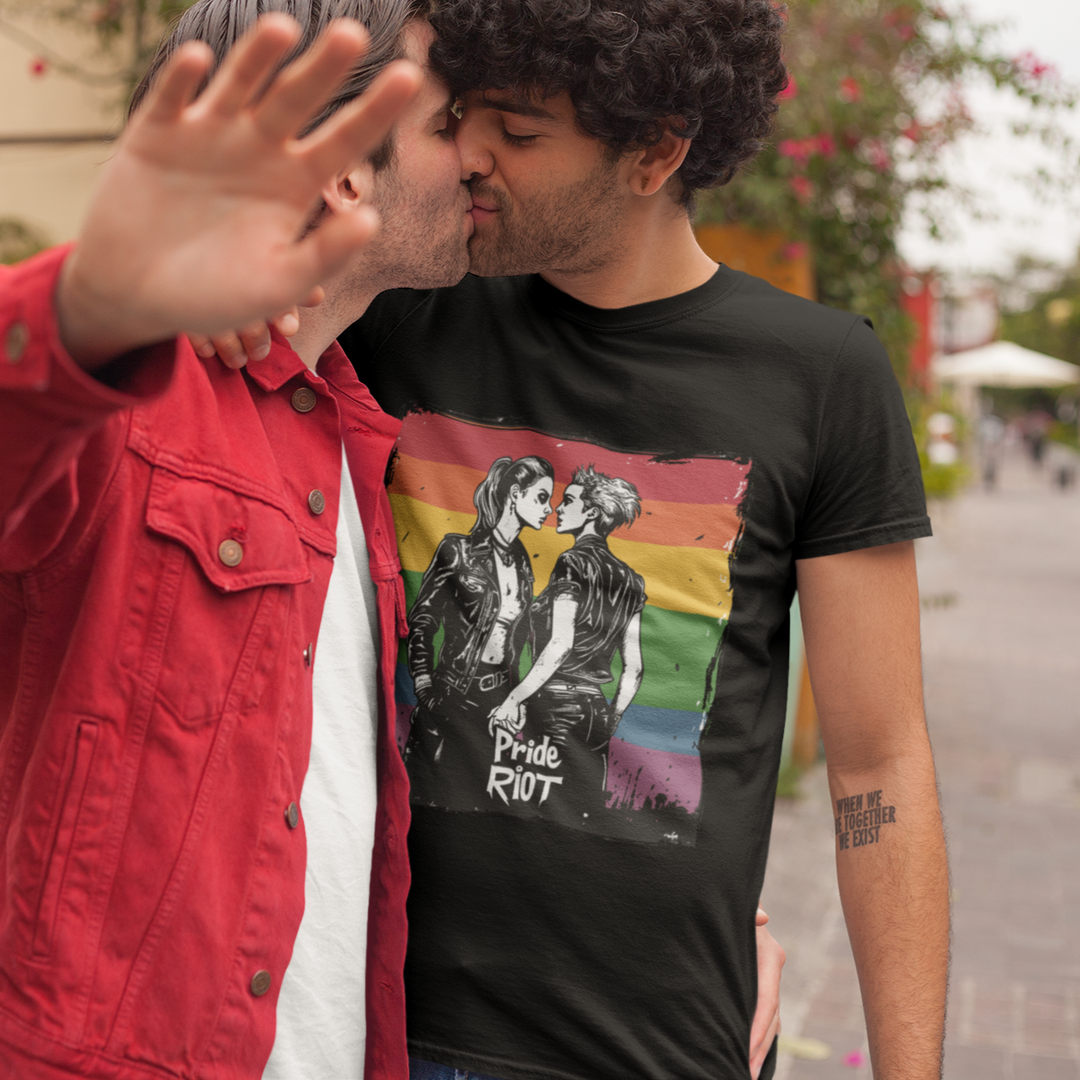 Rebel Lovers Tee – Queer Punk Romance Shirt – LGBTQ+ 2025 Pride Graphic by Pride Riot
