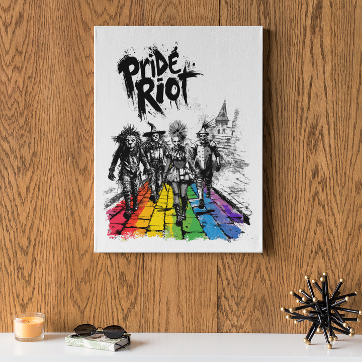 Pride Riot Canvas – Wizard of Oz Punk Art Print (Rainbow Brick Road Drop)