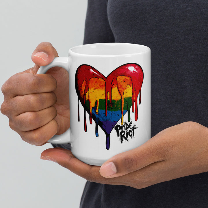 Bleeding Heart Pride Mug | LGBTQ+ “I’m Queer – Deal With It” Ceramic Mug