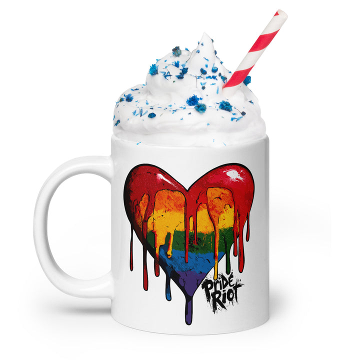 Bleeding Heart Pride Mug | LGBTQ+ “I’m Queer – Deal With It” Ceramic Mug