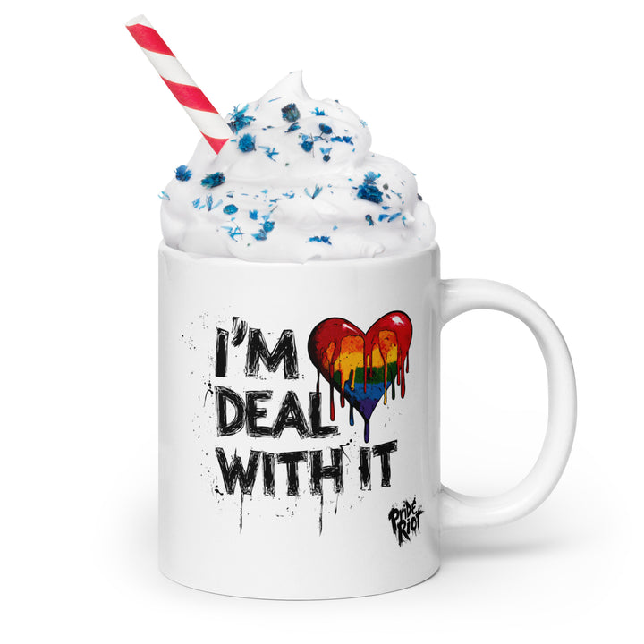 Bleeding Heart Pride Mug | LGBTQ+ “I’m Queer – Deal With It” Ceramic Mug